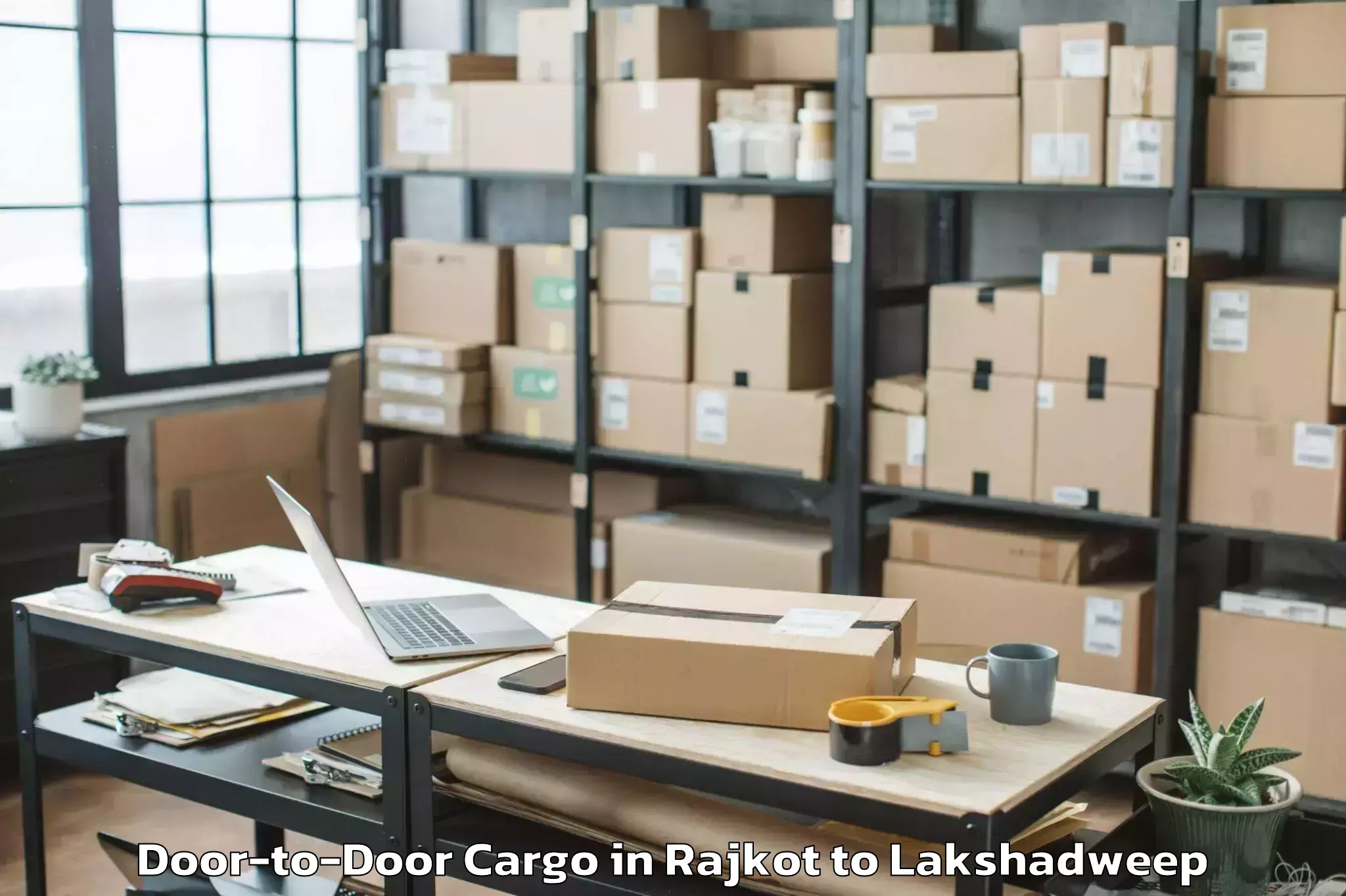 Top Rajkot to Agatti Door To Door Cargo Available